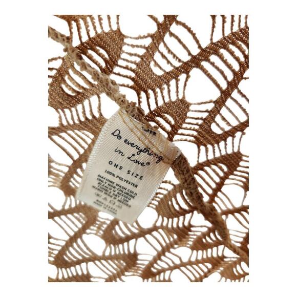 Do Everything in Love one sz brown knit cardigan with fringe boho Hippie duster - Picture 4 of 7